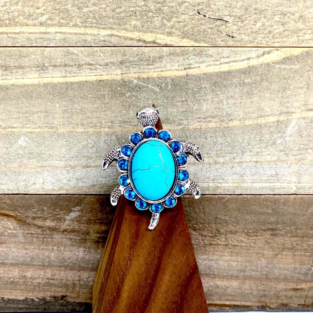 Turquoise Turtle Ring Size 7